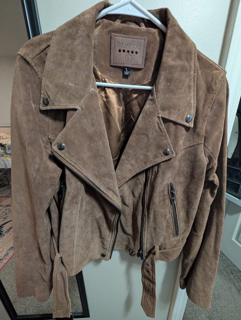 Blank NYC Brown Suede Moto Jacket